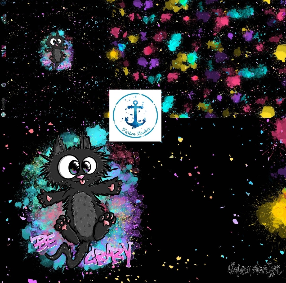 Crazy CAT Tintenrebell Nur bei Farben Zauber French Terry