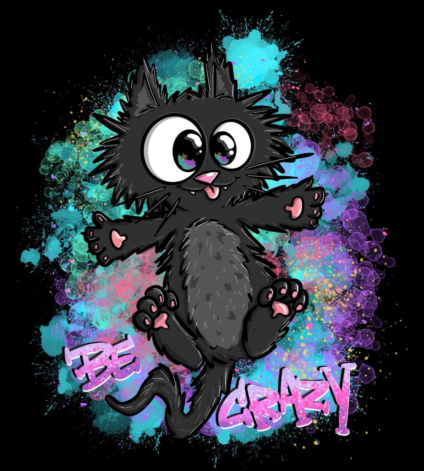 Crazy CAT Tintenrebell Nur bei Farben Zauber French Terry