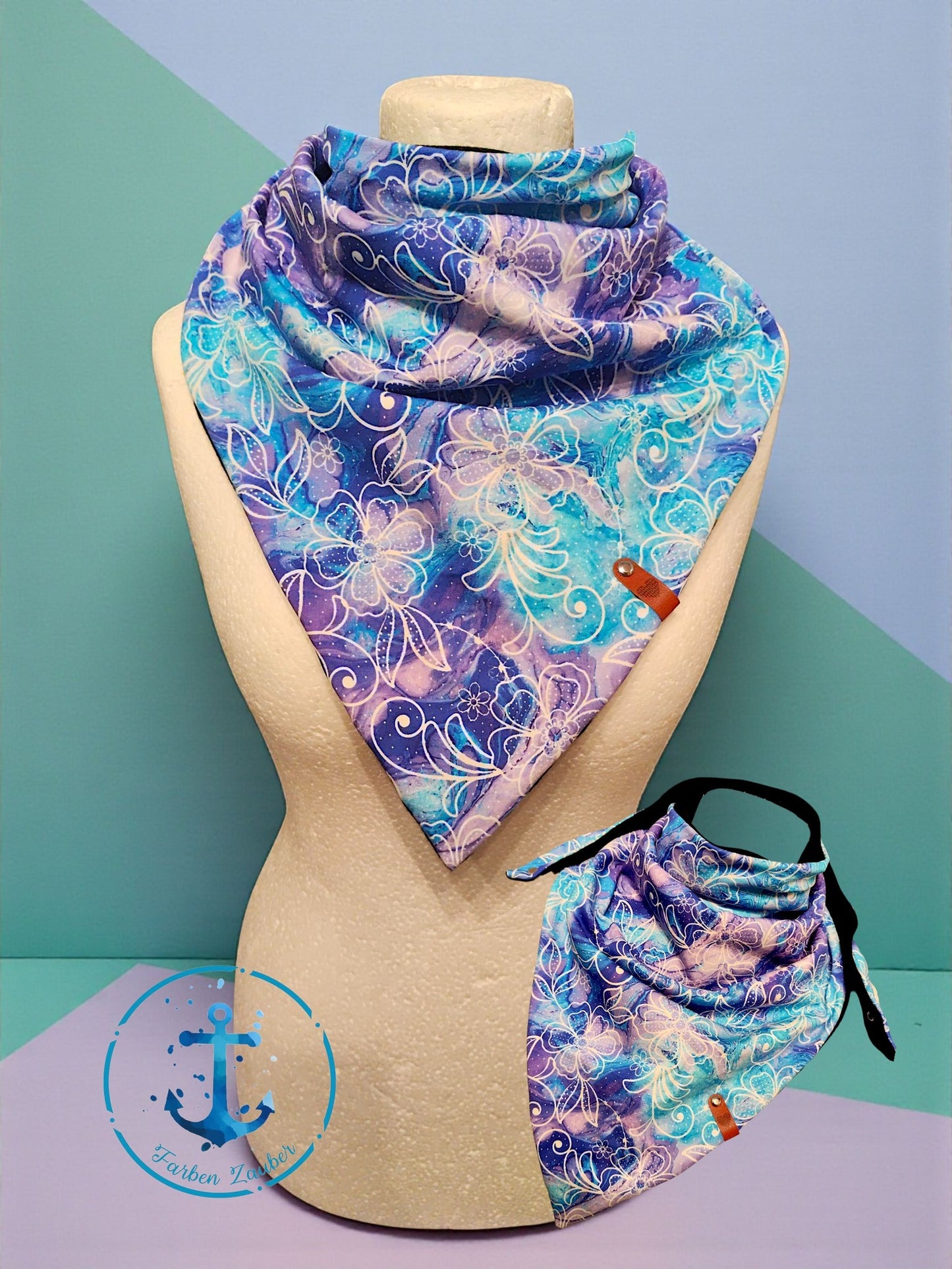 Blumen Wickelloop mit Druckknöpfen