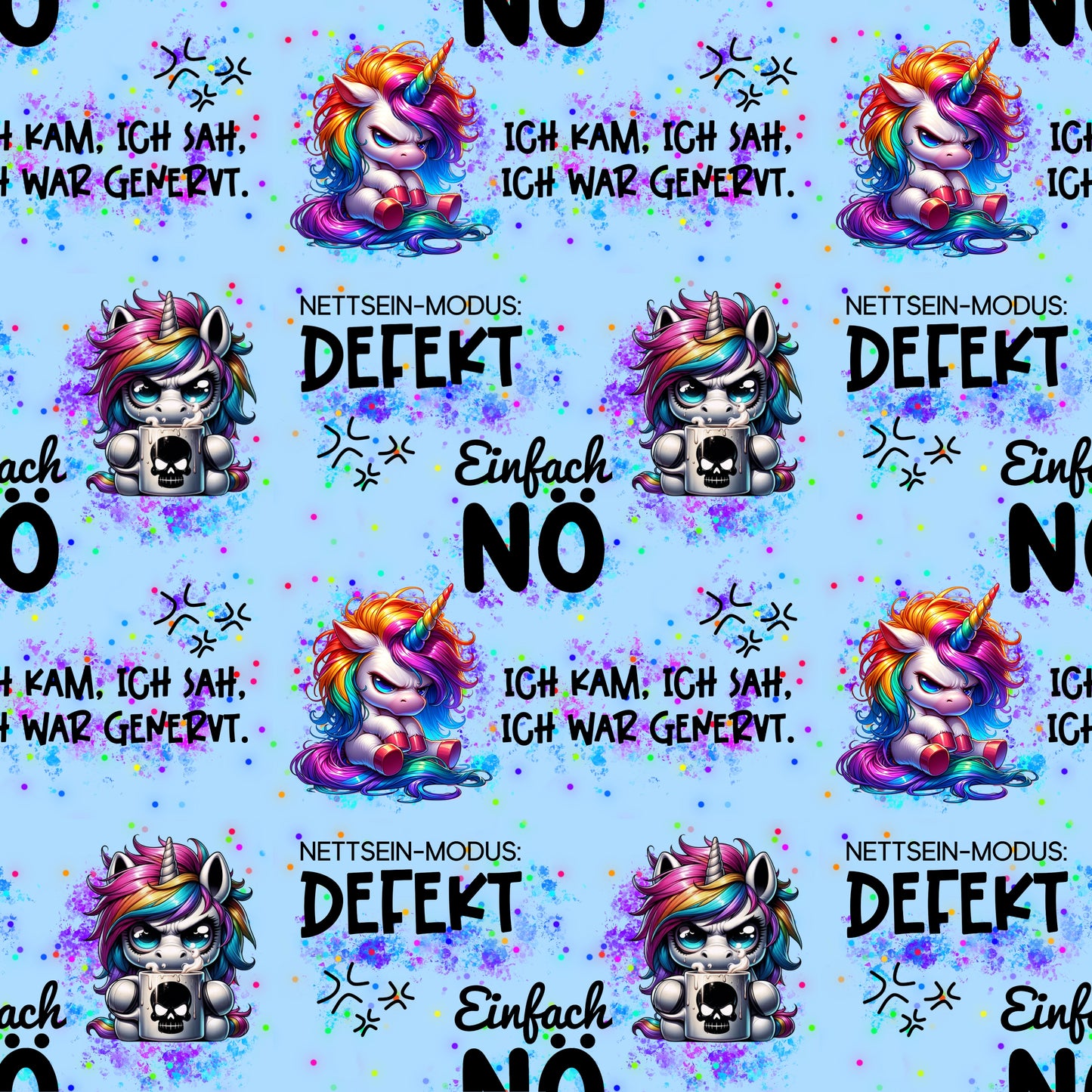 Vorbestellung Blau Einhorn Wasserfester Canvas