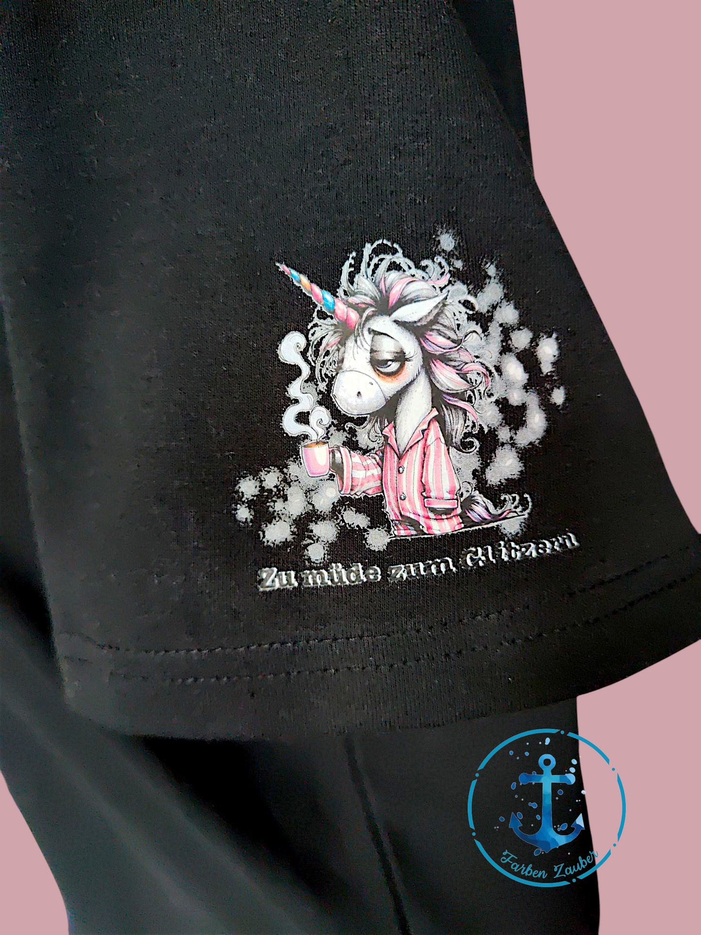 Einhorn T-Shirt "Zu müde zum Glitzern"
