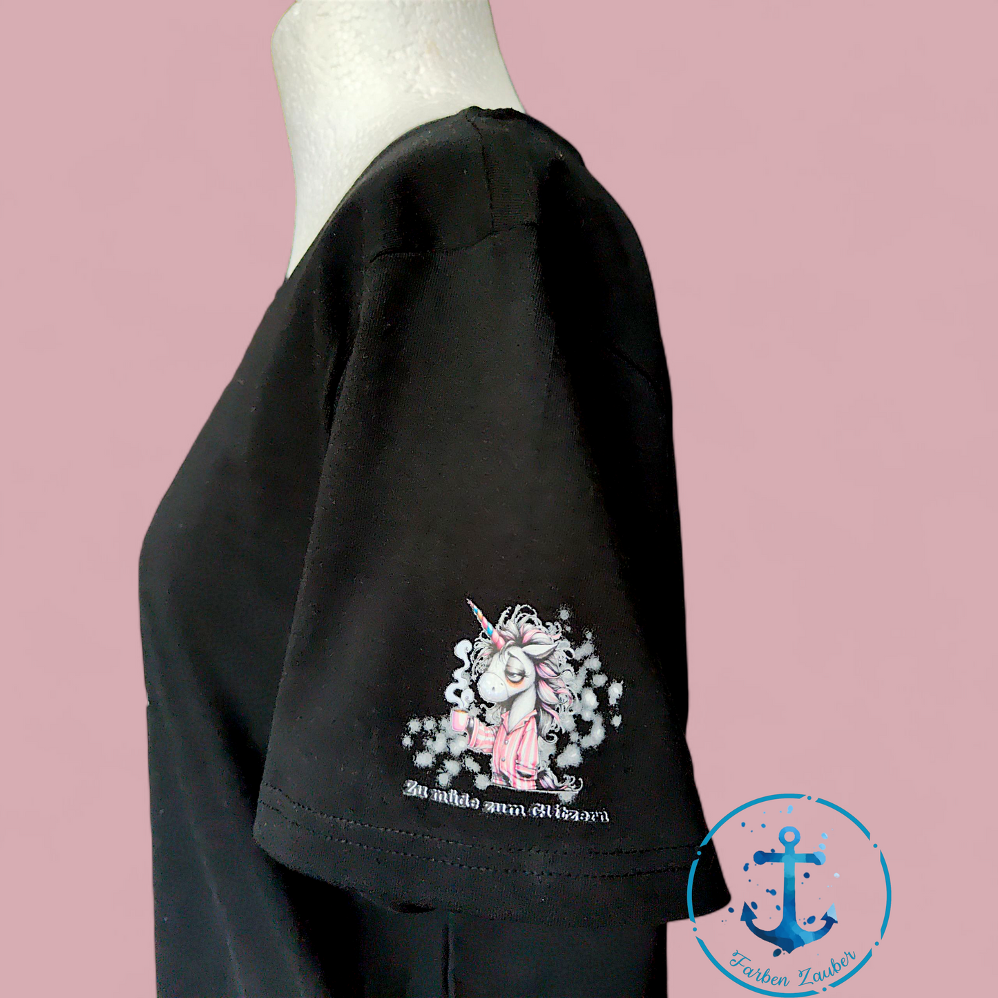 Einhorn T-Shirt "Zu müde zum Glitzern"