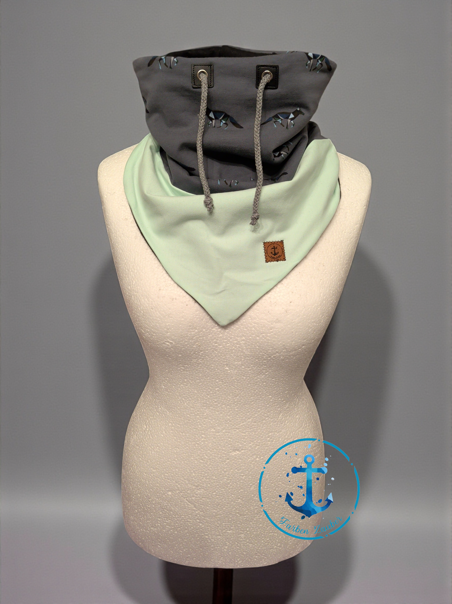 Schlupfloop Schal mit Fuchs Muster