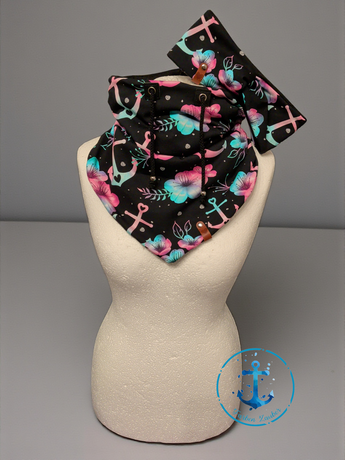 Schlupfloop Schal mit Stirnband Maritim