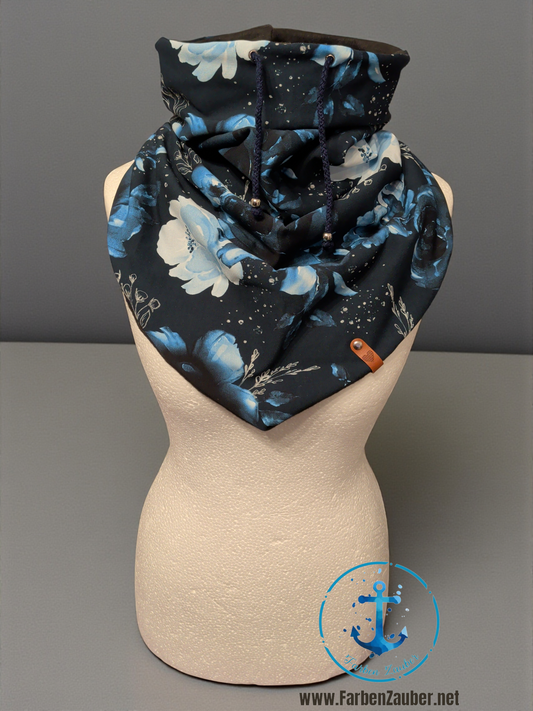 Schlupfloop Schal mit Blumen Muster