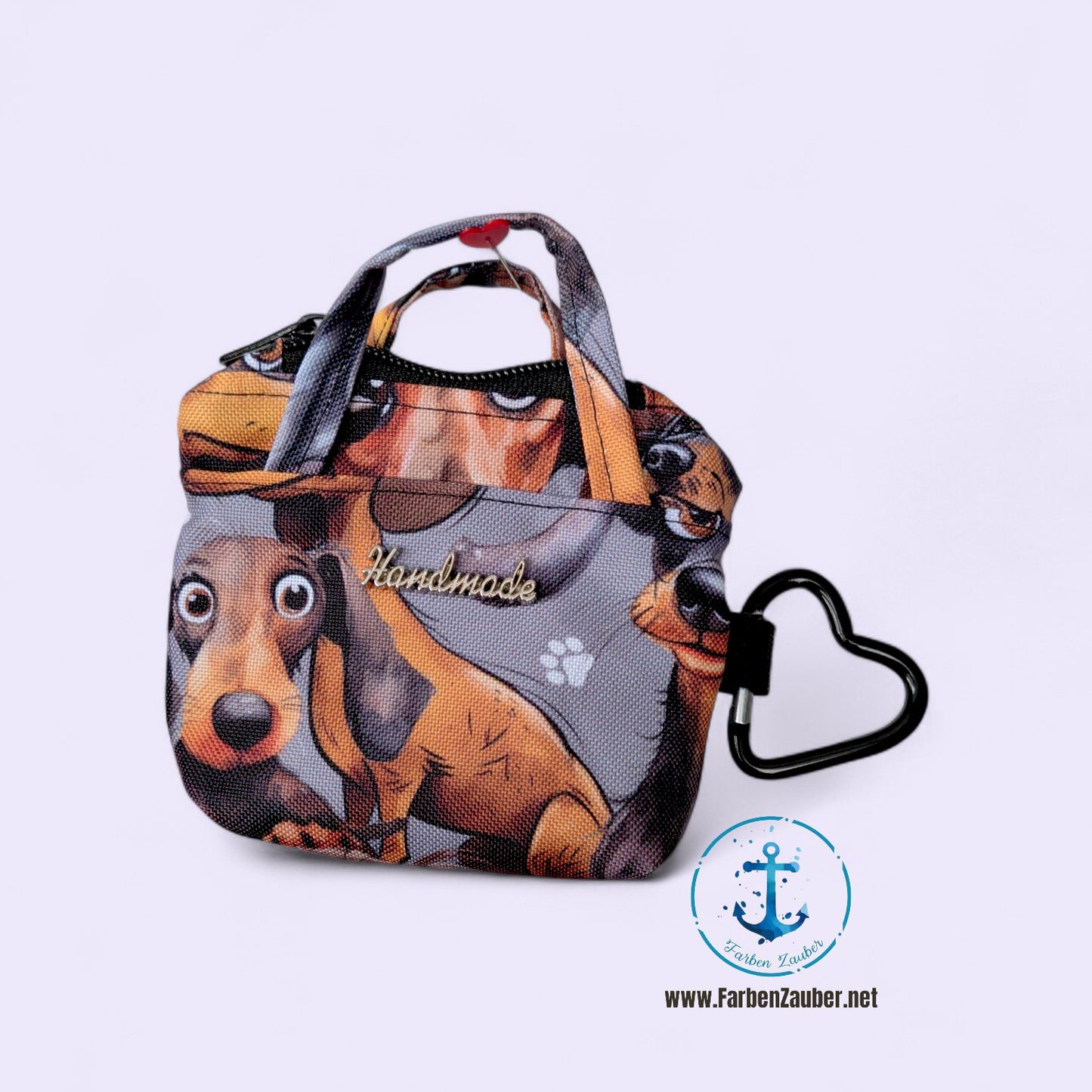 Große Bauchtasche mit Mini Täschchen Dackel