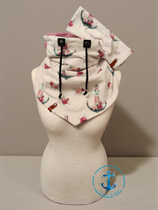 Schlupfloop Schal mit Stirnband Maritim