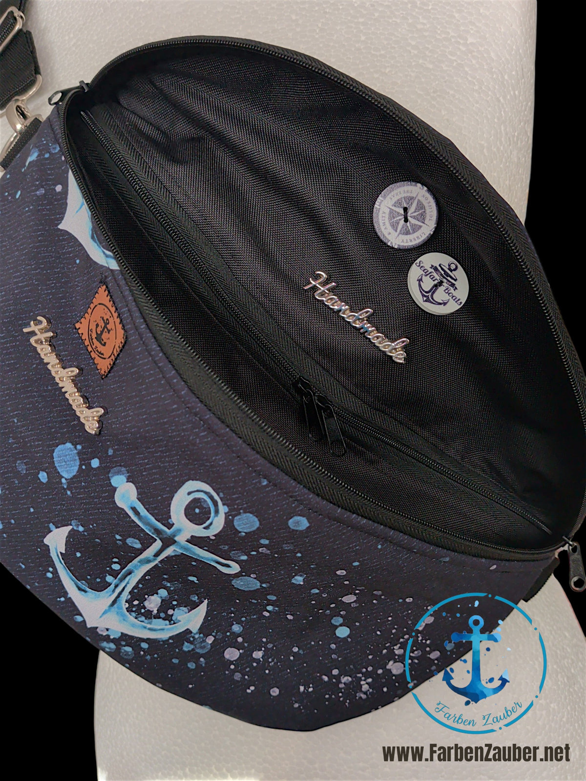 Große Bauchtasche/Schultertasche Maritim Anker