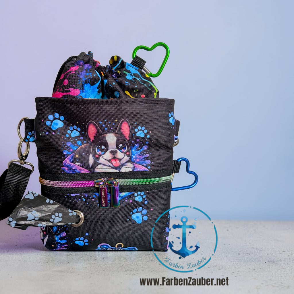 Gassigehtasche mit Bully Aquarell