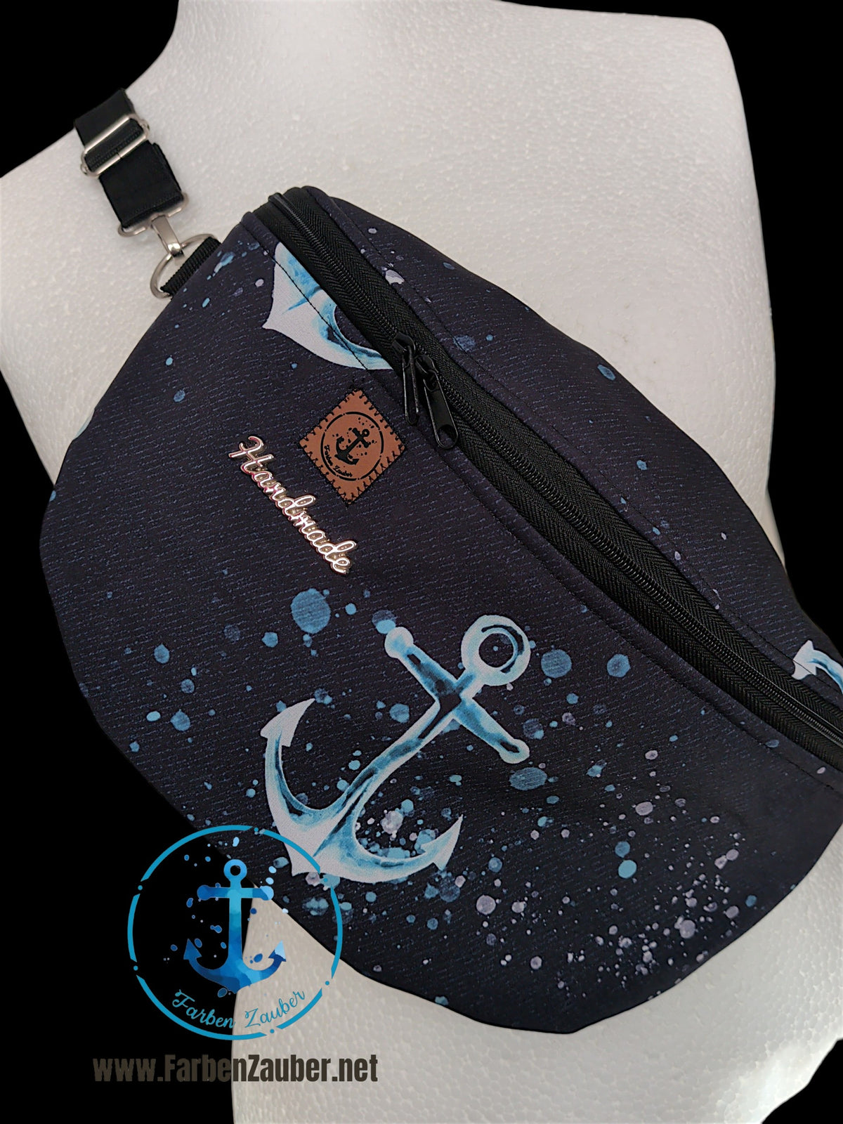 Große Bauchtasche/Schultertasche Maritim Anker