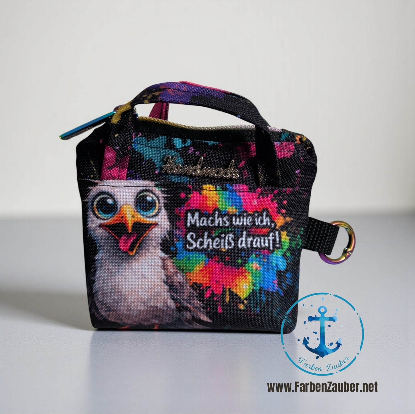 Große Geldbörse mit Möwe "Machs wie ich, scheiß drauf!"