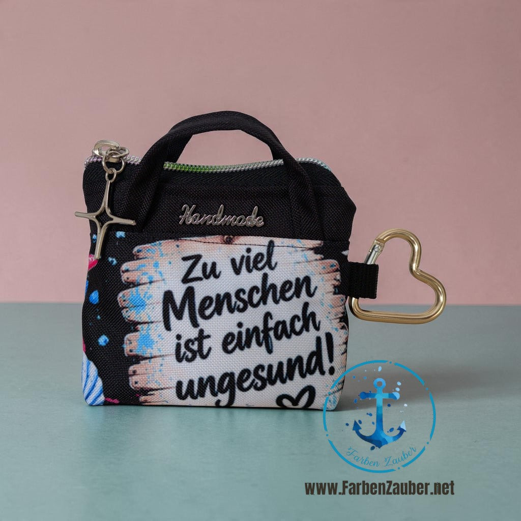Mini Täschchen mit Karabinerhaken Maritim