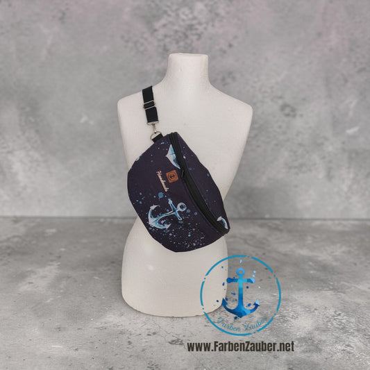 Große Bauchtasche/Schultertasche Maritim Anker