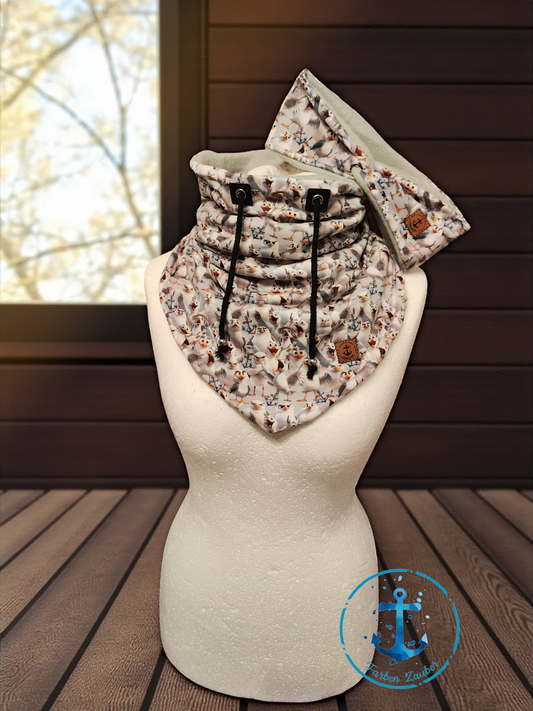 Schlupfloop mit passenden Stirnband Möwen