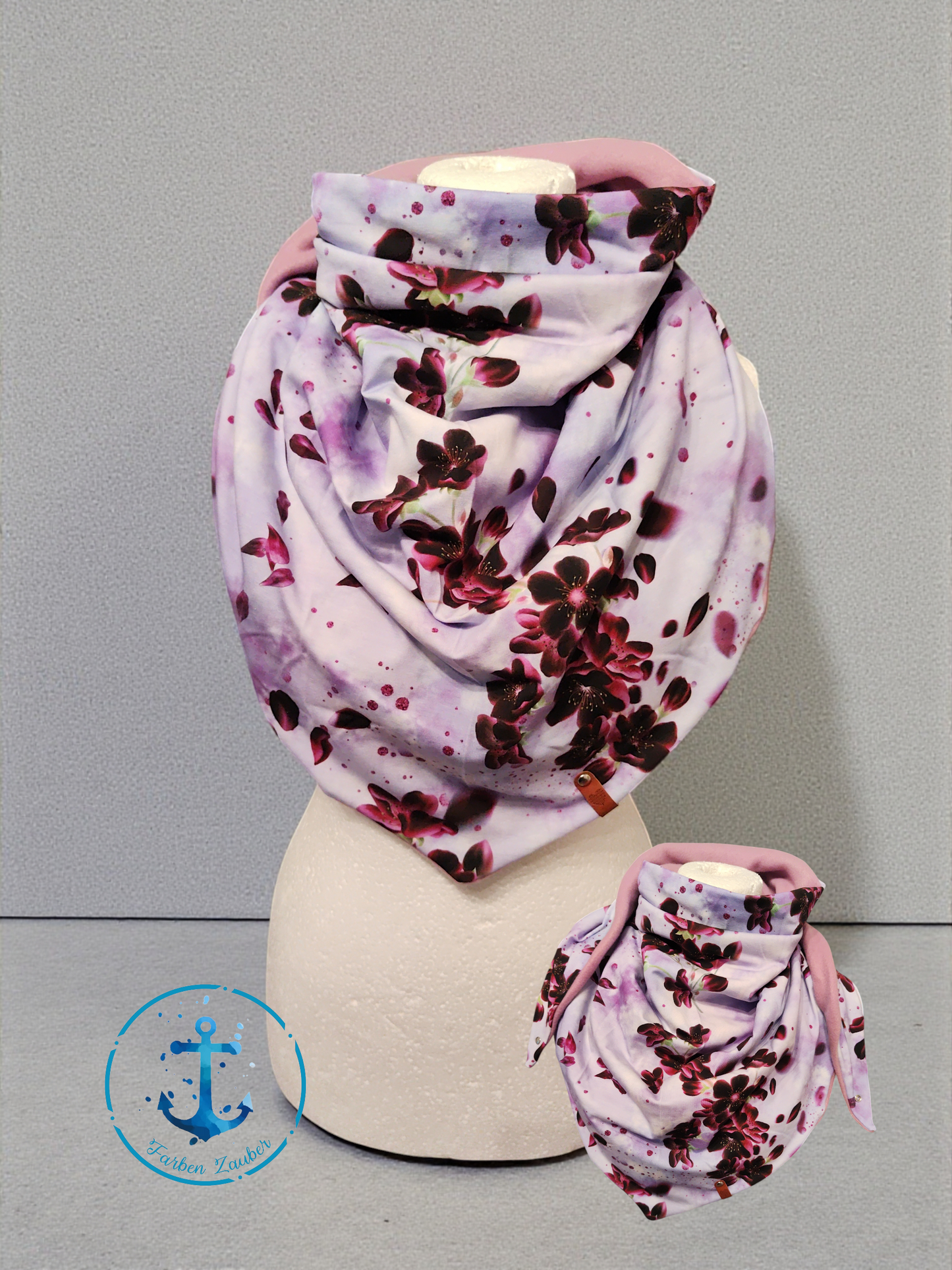 XXL Wickelloop mit Druckknöpfen Blumen