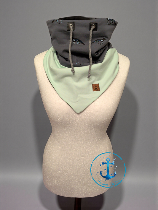 Schlupfloop Schal mit Fuchs Muster