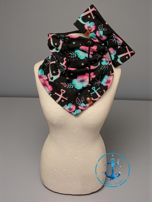 Schlupfloop Schal mit Stirnband Maritim