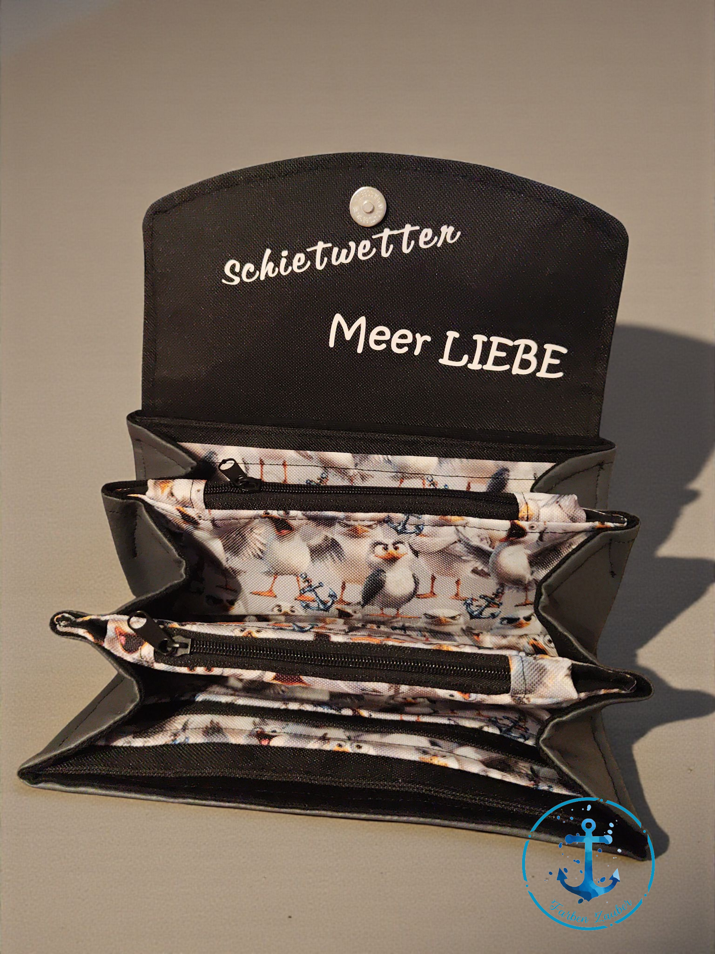 Große Geldbörse mit Möwen
